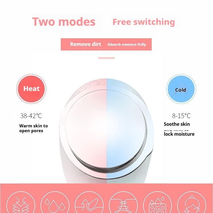 Facial Steamer & Massager, Hot Cold Iontophoresis Device for Anti-Aging & Pore Minimizing, with Heat Therapy-Lumenessence