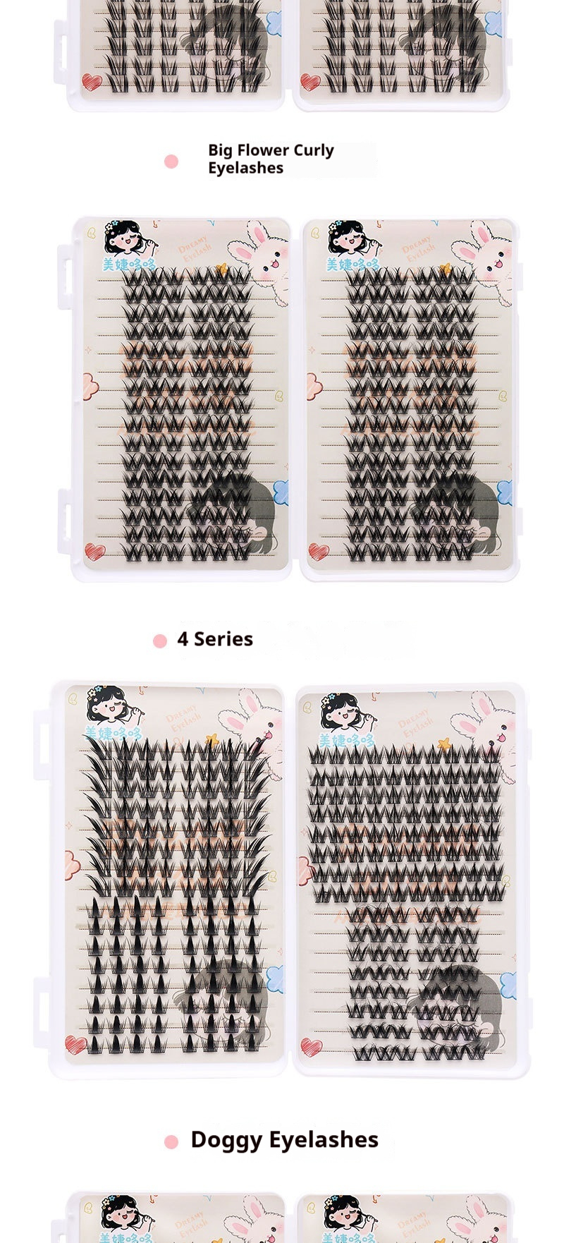 Professional Natural Fluffy Mascara Lashes - Wispy Doll Eye Effect, Baby-D Curl, Easy Cluster Application for Beginners-Lumenessence