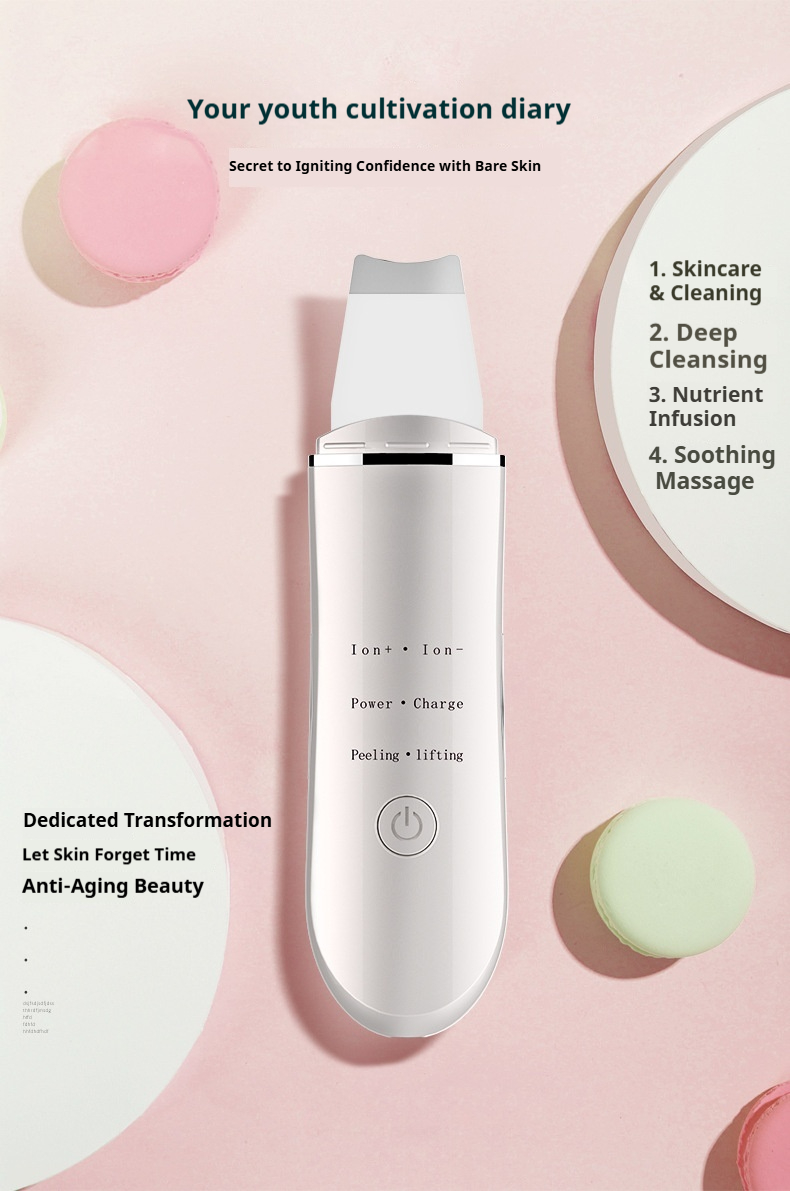 Ultrasonic Skin Spatula, Ionic Facial Cleansing & Lifting Device, Pore Cleaner & Serum Booster