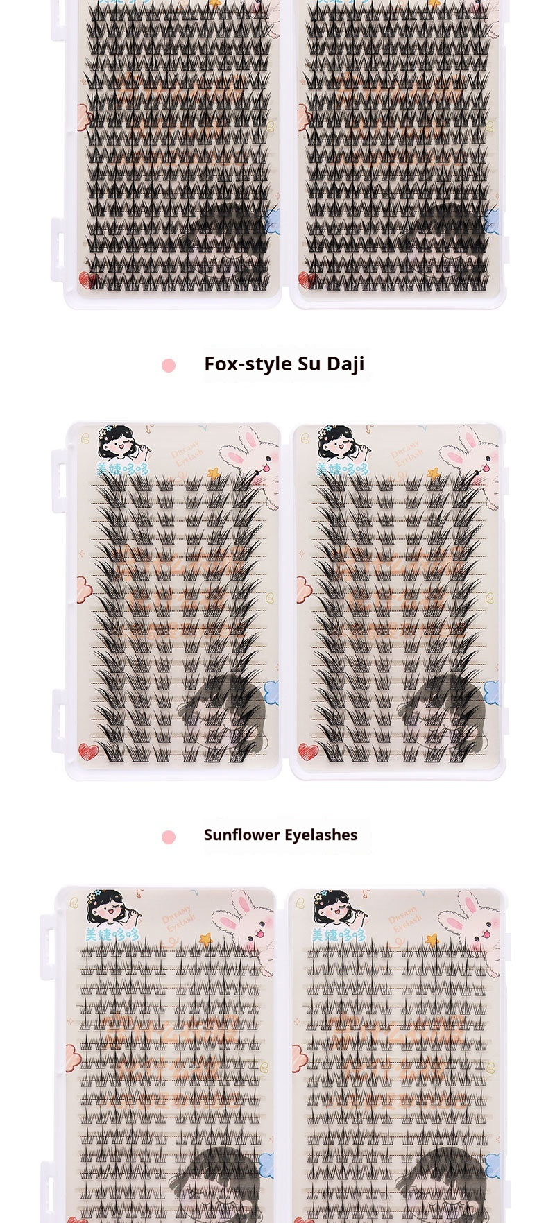 Professional Natural Fluffy Mascara Lashes - Wispy Doll Eye Effect, Baby-D Curl, Easy Cluster Application for Beginners-Lumenessence