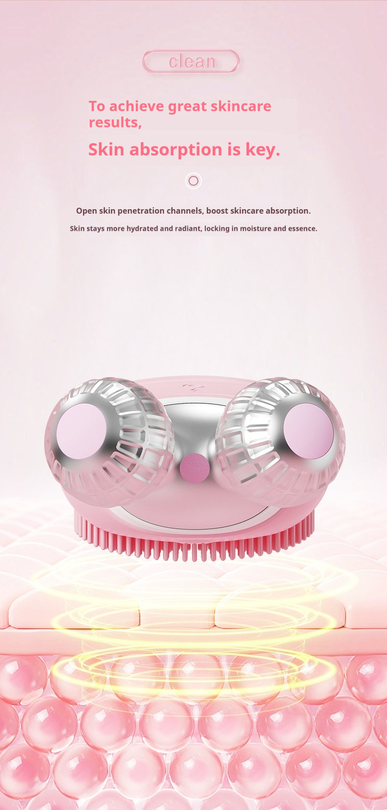 Ionic Technology Facial Cleanser - Deep Cleansing & Brightening Skin Massage Tool