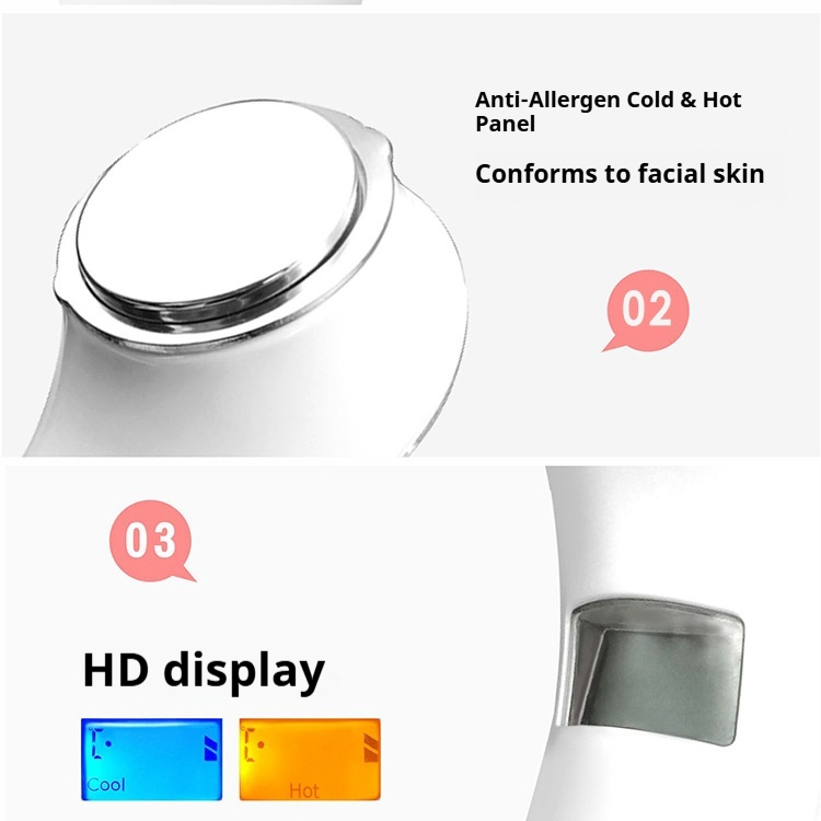 Facial Steamer & Massager, Hot Cold Iontophoresis Device for Anti-Aging & Pore Minimizing, with Heat Therapy-Lumenessence