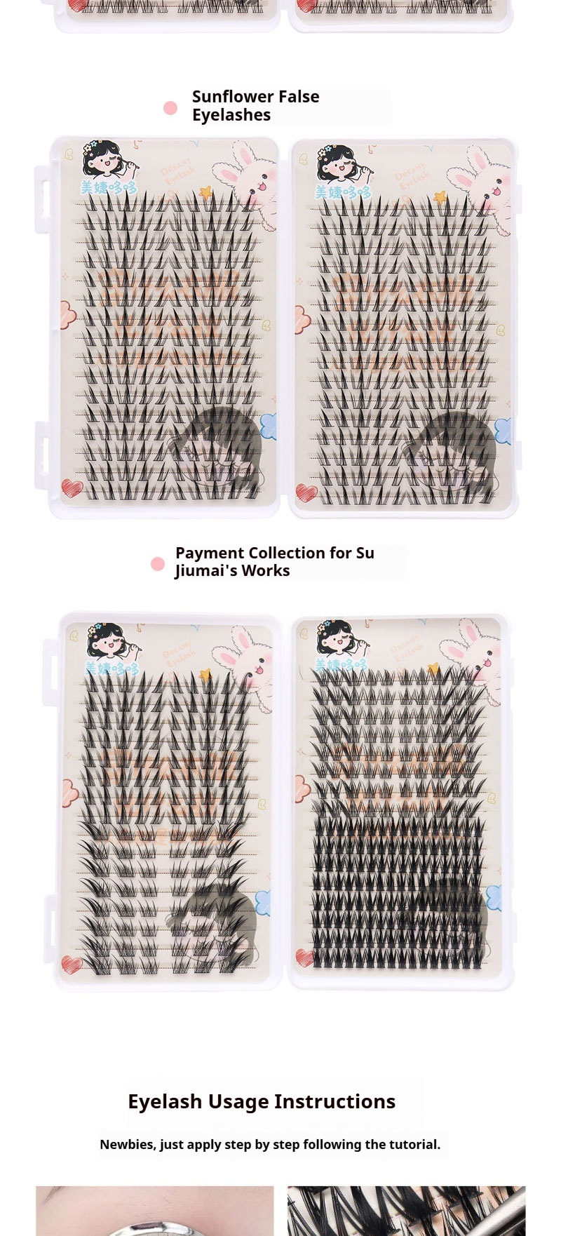 Professional Natural Fluffy Mascara Lashes - Wispy Doll Eye Effect, Baby-D Curl, Easy Cluster Application for Beginners-Lumenessence