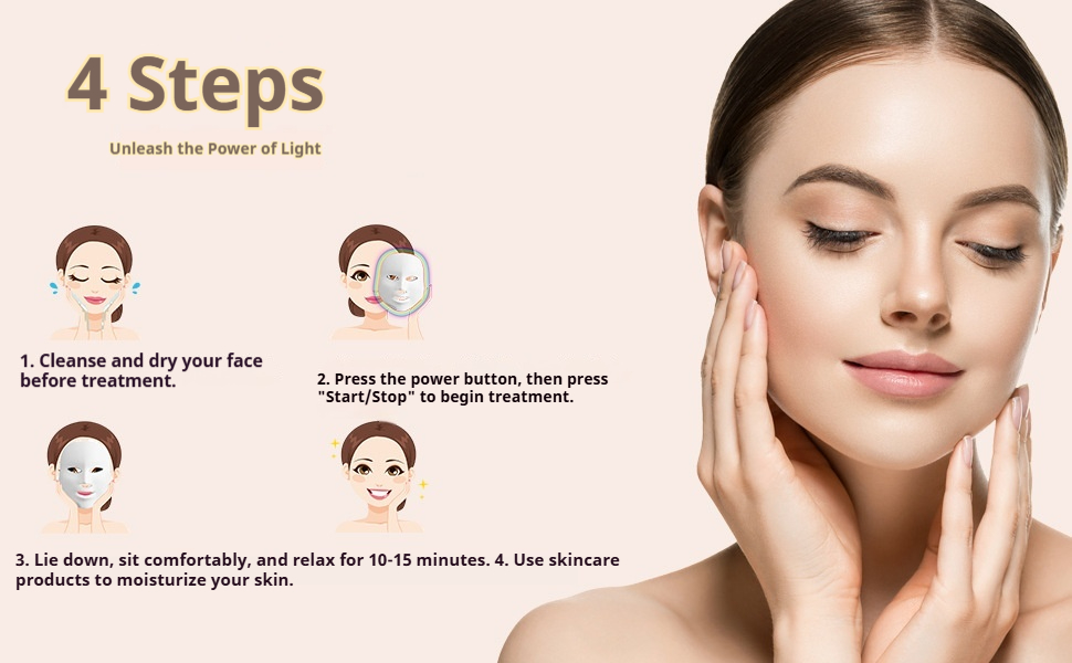 7-Color LED Light Therapy Mask - Photon Facial & Neck Care for Rejuvenation