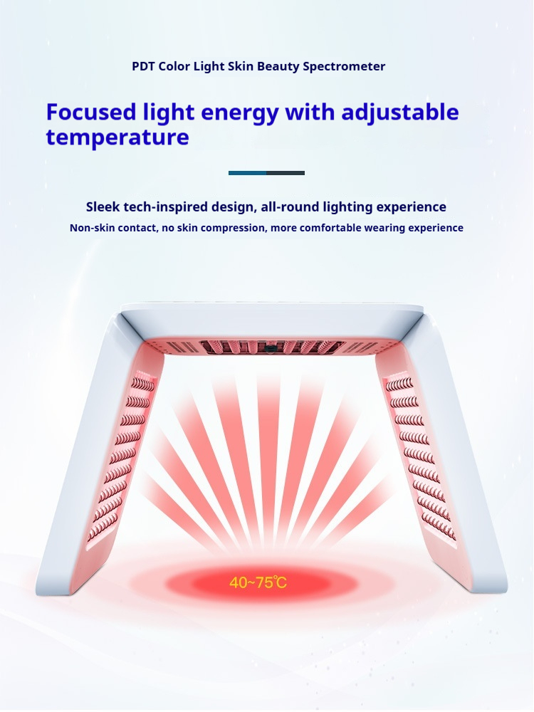 7-Color LED Phototherapy Mask - Red & Blue Light Facial Device with Hydrating Spray & Skin Analysis