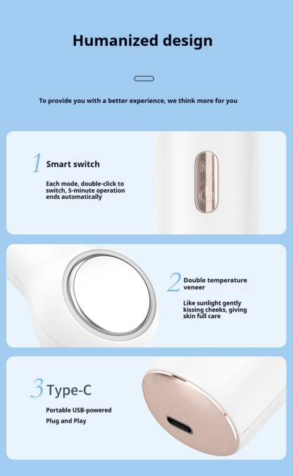 Cryotherapy Facial Massager, Hot Cold Therapy Device for Skin Toning & Deep Cleansing, At-Home Ice Roller to Reduce Puffiness and Tighten Pores-Lumenessence