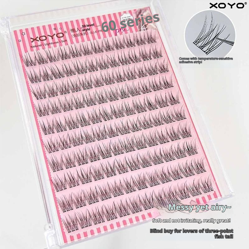 No Glue Needed, Whispy Fanned Lash Clusters - Natural Looking, Easy Apply Individual Lash Extensions