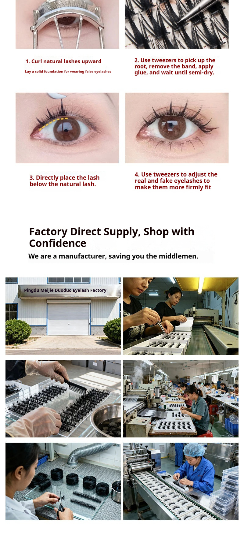 Professional Natural Fluffy Mascara Lashes - Wispy Doll Eye Effect, Baby-D Curl, Easy Cluster Application for Beginners-Lumenessence