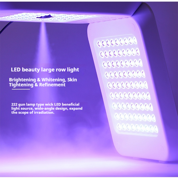 7-Color LED Phototherapy Mask - Red & Blue Light Facial Device with Hydrating Spray & Skin Analysis