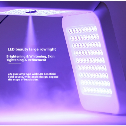 7-Color LED Phototherapy Mask - Red & Blue Light Facial Device with Hydrating Spray & Skin Analysis