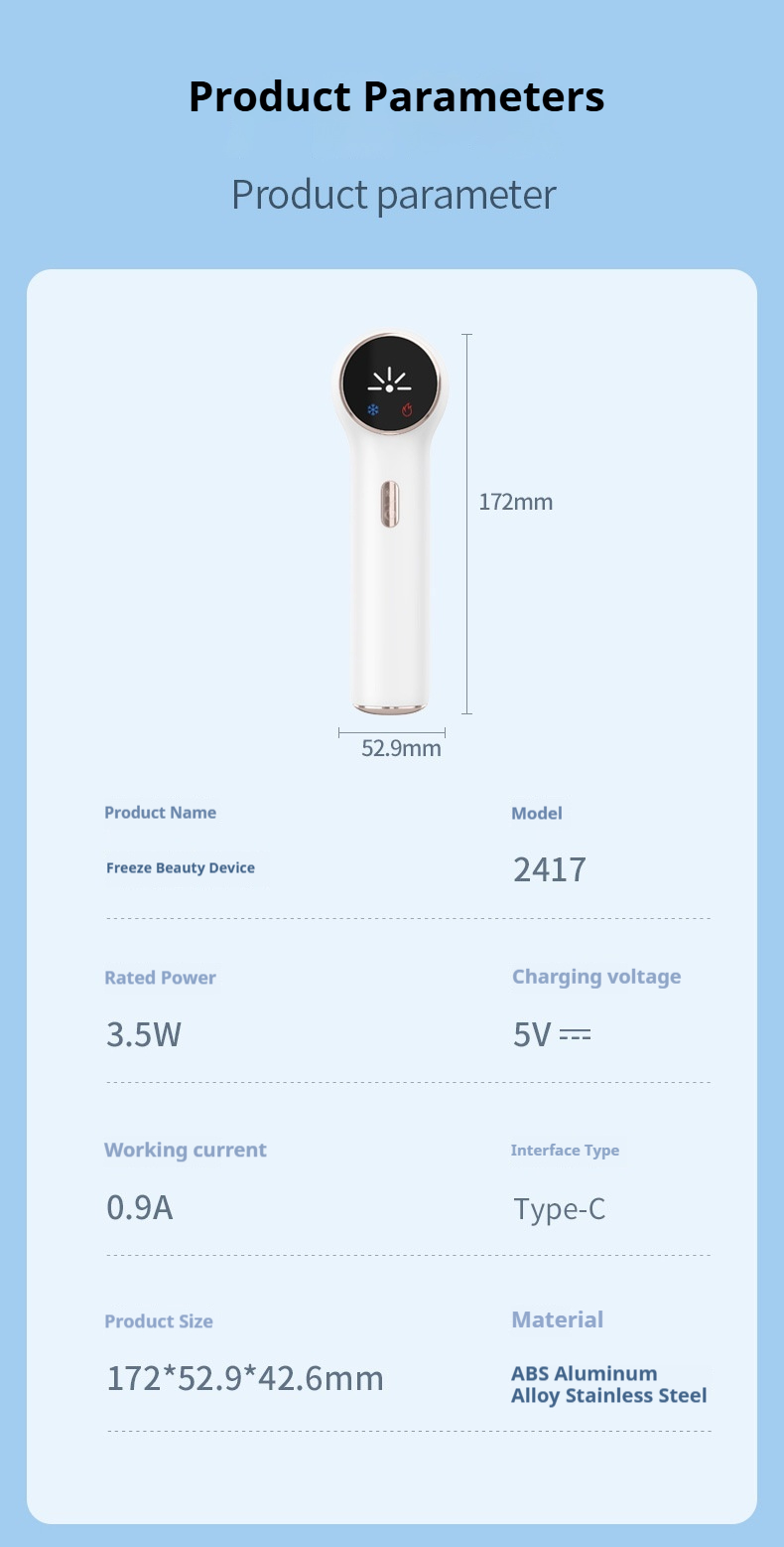 Cryotherapy Facial Massager, Hot Cold Therapy Device for Skin Toning & Deep Cleansing, At-Home Ice Roller to Reduce Puffiness and Tighten Pores-Lumenessence