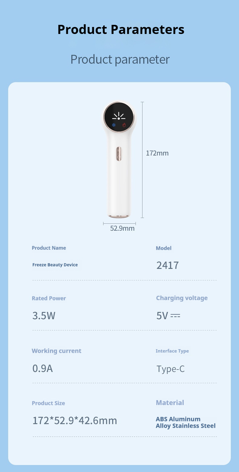 Cryotherapy Facial Massager, Hot Cold Therapy Device for Skin Toning & Deep Cleansing, At-Home Ice Roller to Reduce Puffiness and Tighten Pores-Lumenessence
