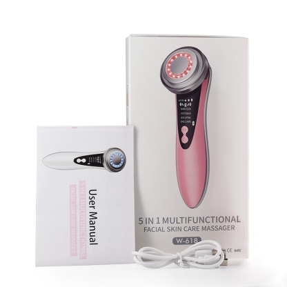 Multi-Functional Facial Device | Deep Cleansing + Hot Moisturize + Ion+ + Ion- + Vibration + LED Therapy-Lumenessence