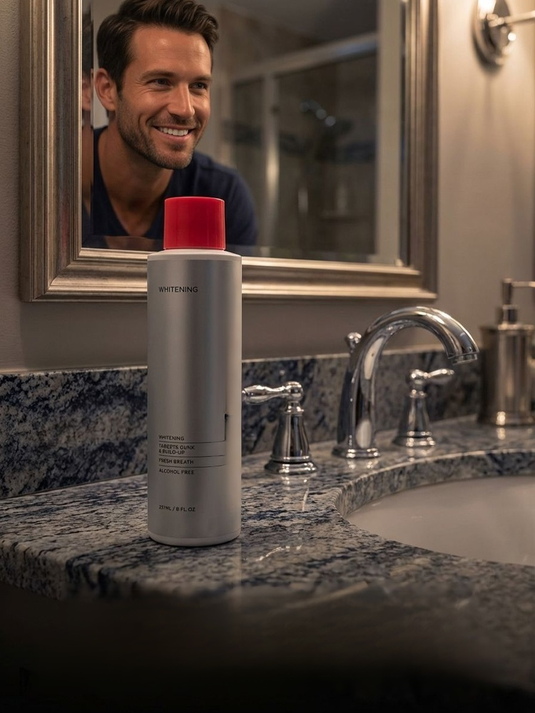 [Keep Smiling] Deep Cleansing and Fragrance-Leaving Mouthwash, Swish and spit. Dissolve yellow stains in 30 seconds. Kill bad breath for 24 hours. 
