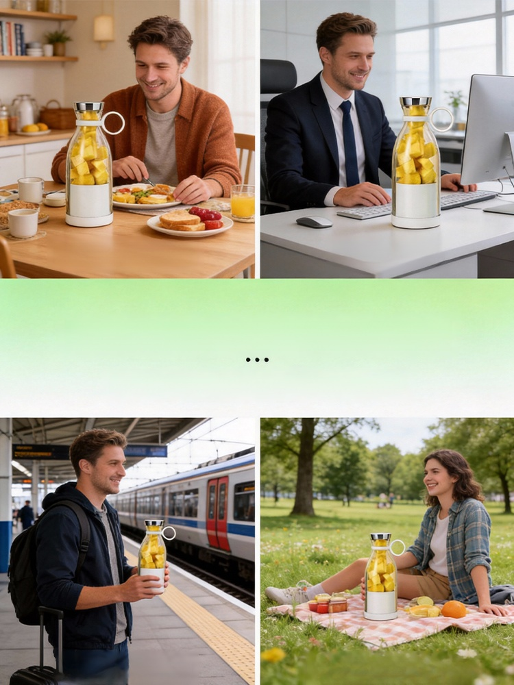 🍹 Travel Mini Electric Juicer Cup! Freshness, Anytime, Anywhere! Perfect for breakfast, office lunches, or picnics! It makes a wonderful treat for yourself or a highly appreciated gift for others. 