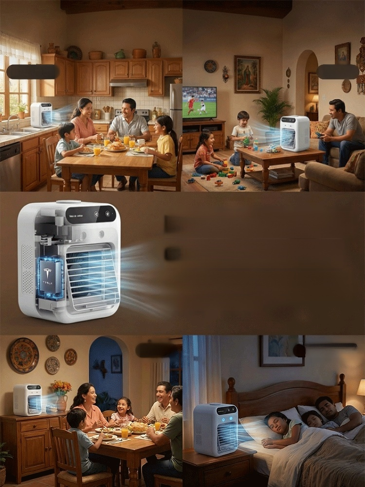 Desktop Air Conditioner Fan with Mist Cooling, If you're looking for a cost-effective way to beat the heat, this icelabs-certified German technology cooler is your ultimate answer.