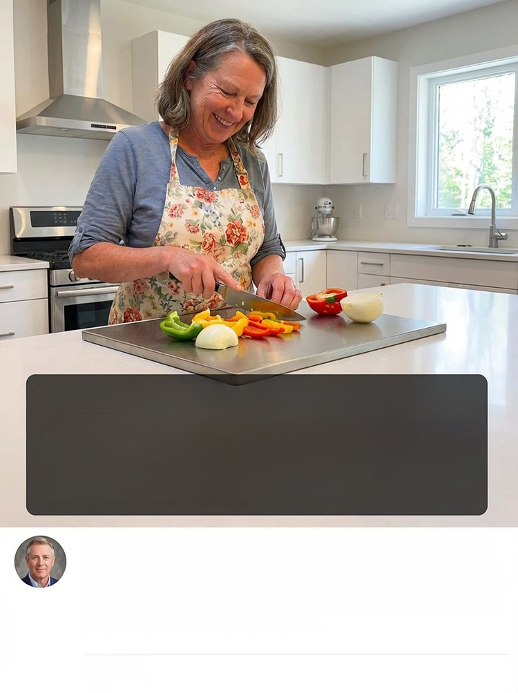 [Boost Efficiency] 4-in-1 Pure Titanium Cutting Board, Stop eating from "moldy" boards! Medical-Grade Titanium: Zero Bacteria. Top kitchen upgrade: Antibacterial & lightweight.