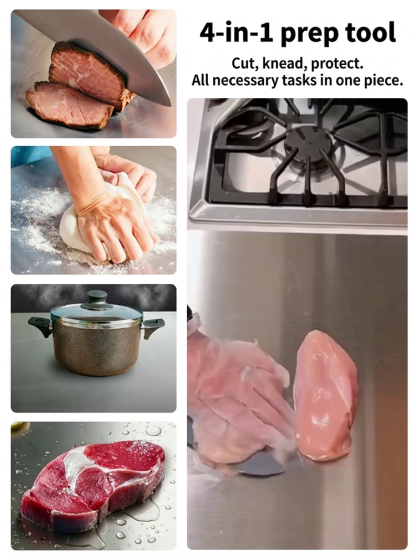[Boost Efficiency] 4-in-1 Pure Titanium Cutting Board, Stop eating from "moldy" boards! Medical-Grade Titanium: Zero Bacteria. Top kitchen upgrade: Antibacterial & lightweight.