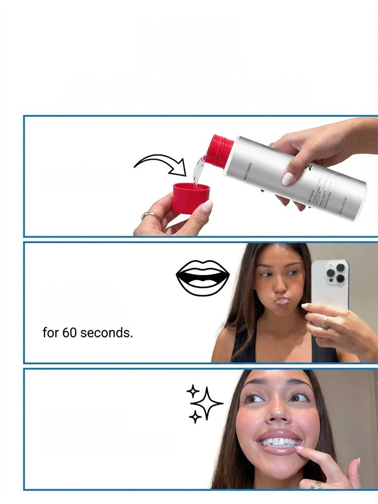 [Keep Smiling] Deep Cleansing and Fragrance-Leaving Mouthwash, Swish and spit. Dissolve yellow stains in 30 seconds. Kill bad breath for 24 hours. 