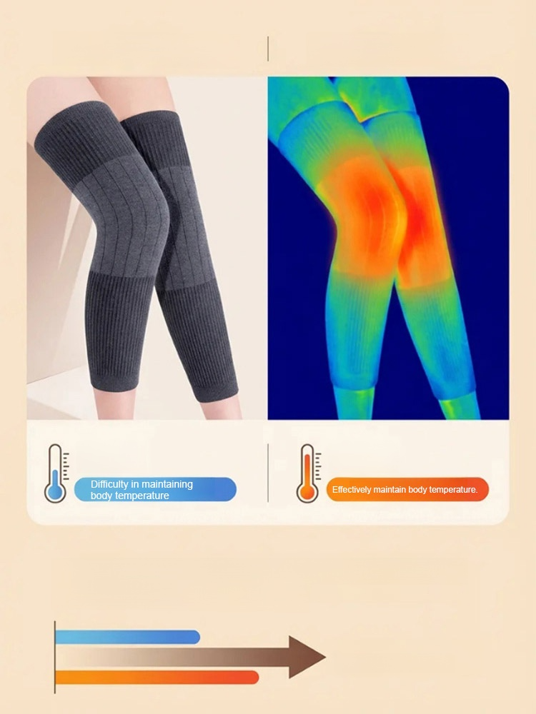 If your legs and knees get cold in winter, you must try these extended cashmere warm knee braces! 