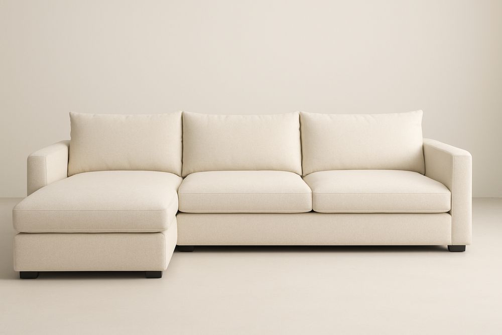 Beige modulær hjørnesofa i bomuldsstof 280x160x85 cm-Decosuave