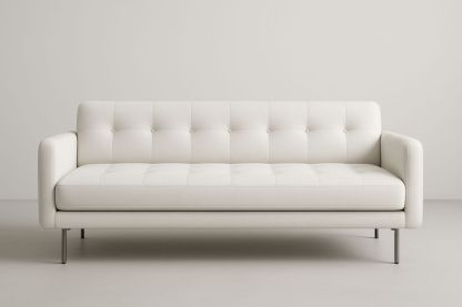 Hvid stof 3-personers sofa med stålben 200x85x75 cm-Decosuave