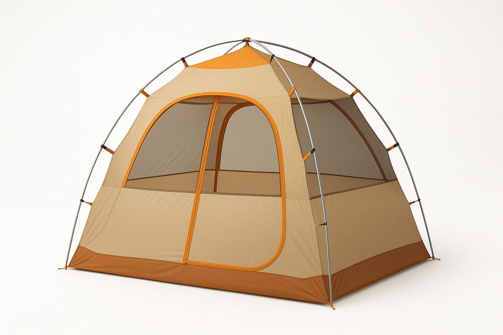 Camping telt kuppelformet 300x300x200 cm beige polyester-Decosuave