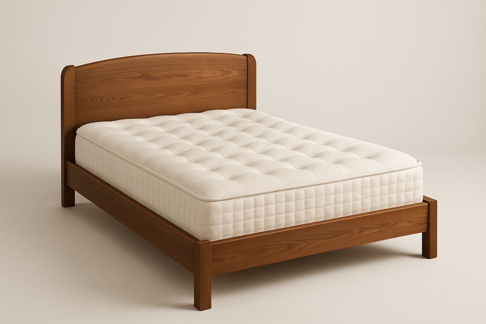 Træramme dobbeltseng med latexmadras - 200x160 cm-Decosuave