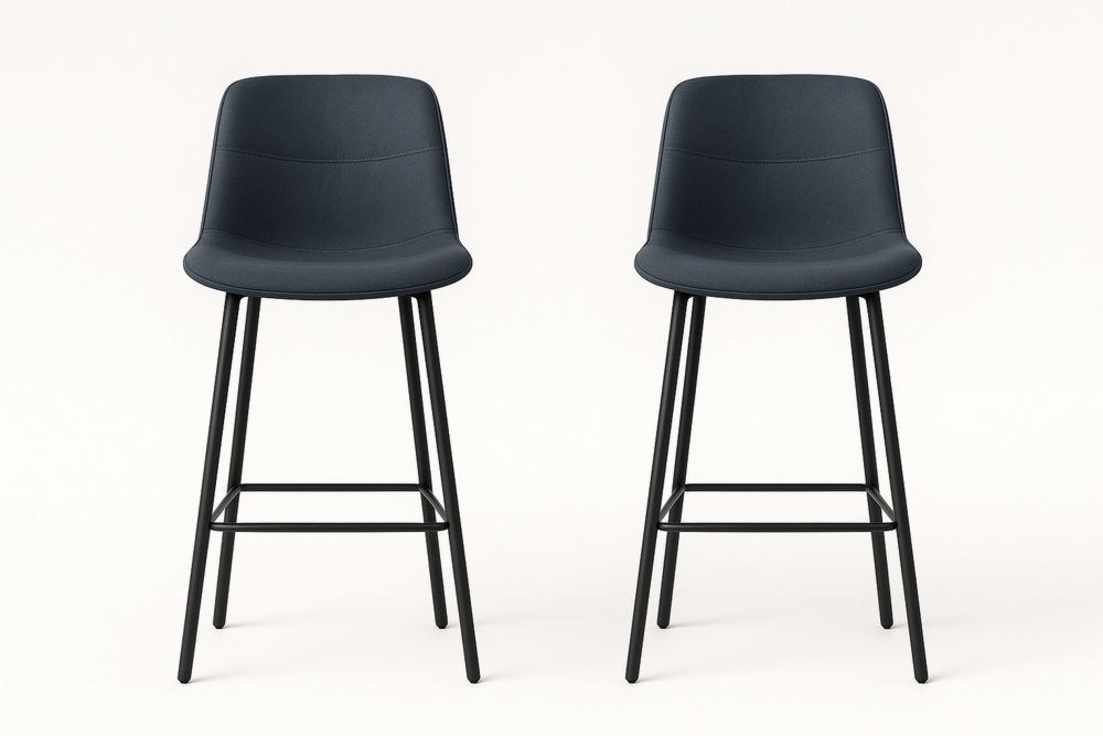 Sæt med 2 barkrakker i polyesterstof med metalben-Decosuave