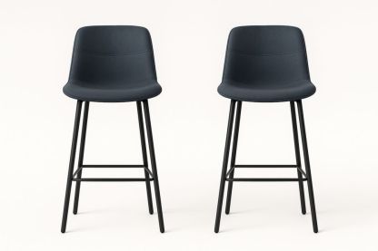 Sæt med 2 barkrakker i polyesterstof med metalben-Decosuave