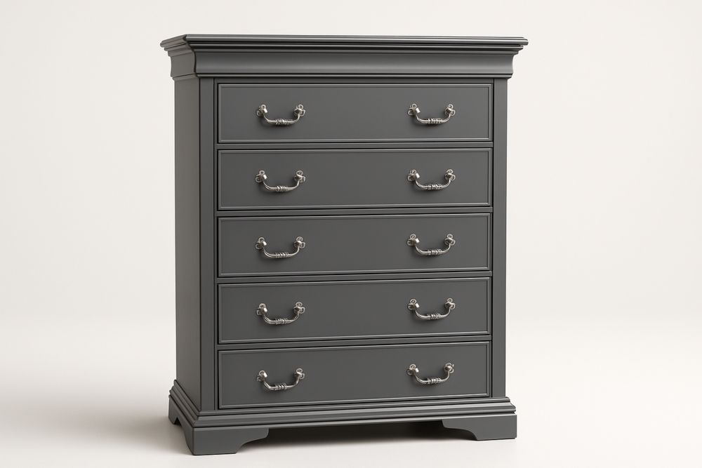 Kommode med Fem Skuffer i Mørkegrå MDF-Decosuave