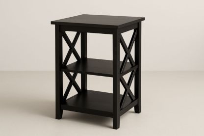 Sort Træsidebord 60x40x75 Cm-Decosuave