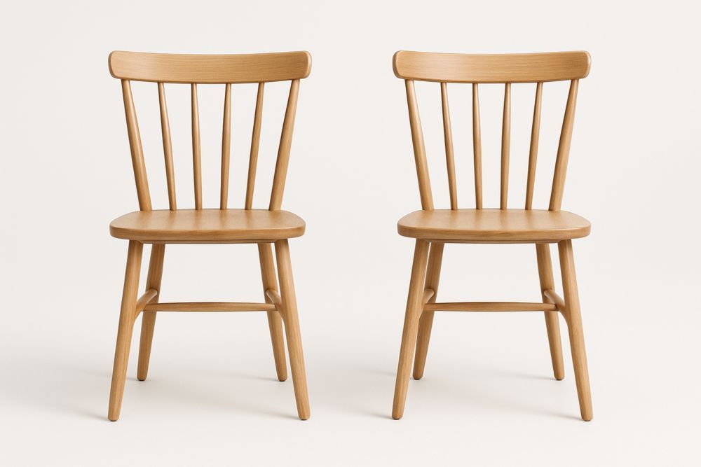 Sæt af 2 spisestole i bøgetræ natur 45x45x85 cm-Decosuave