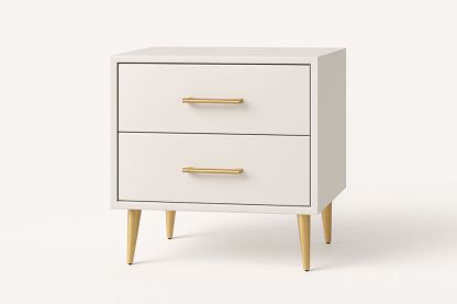 Natbord med 2 skuffer i træ og metalben-Decosuave