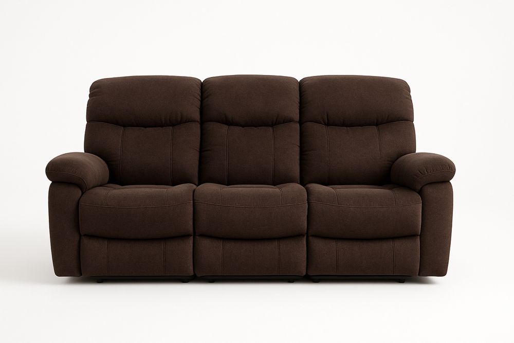 3-personers brun stofsofa med polyetherskum-Decosuave