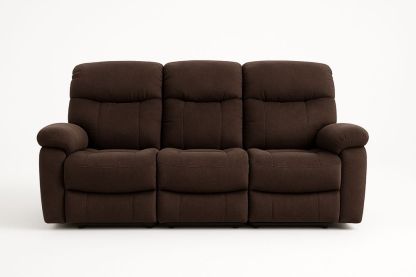 3-personers brun stofsofa med polyetherskum-Decosuave