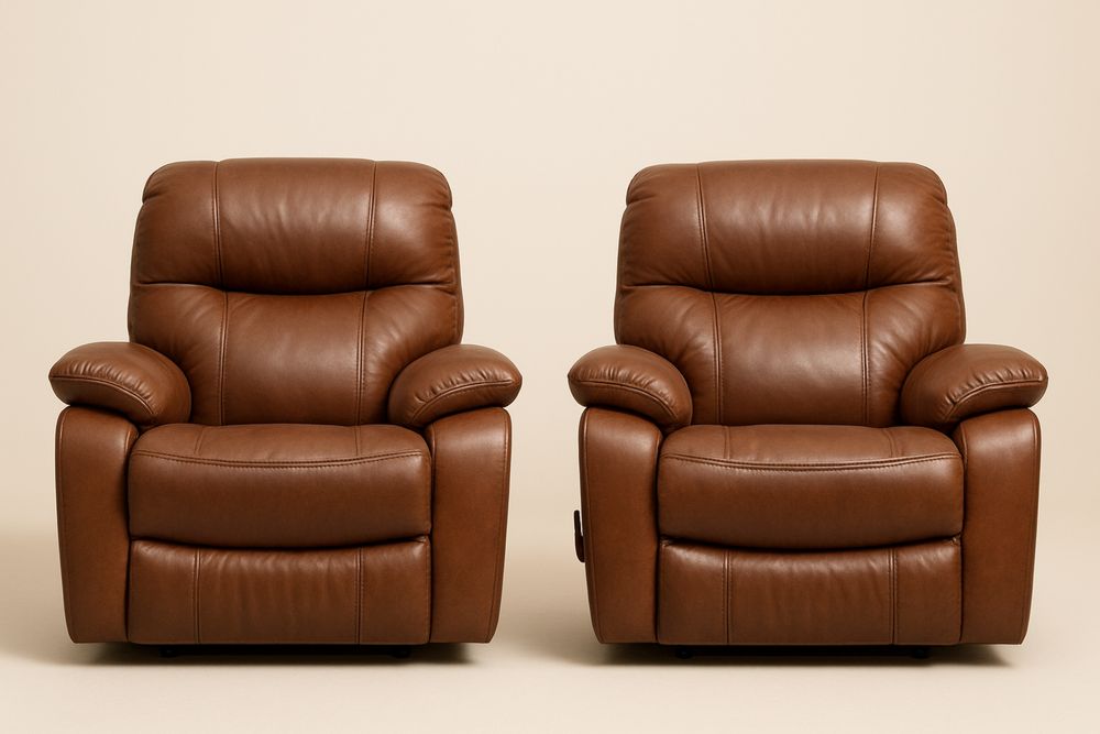 2-pak loungestol sæt i brun PU-læder med skumfyld, 100x90x98 cm-Decosuave