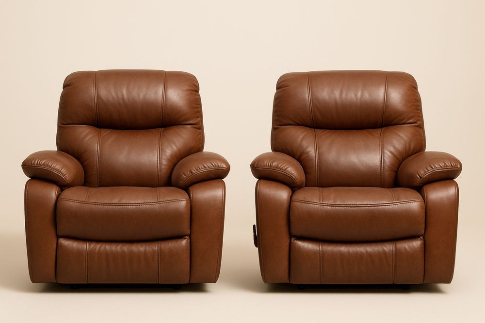 2-pak loungestol sæt i brun PU-læder med skumfyld, 100x90x98 cm-Decosuave