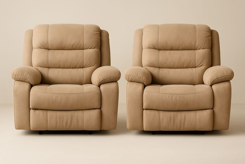 Sæt af Lænestole i PU Læder Beige-Decosuave