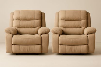 Sæt af Lænestole i PU Læder Beige-Decosuave