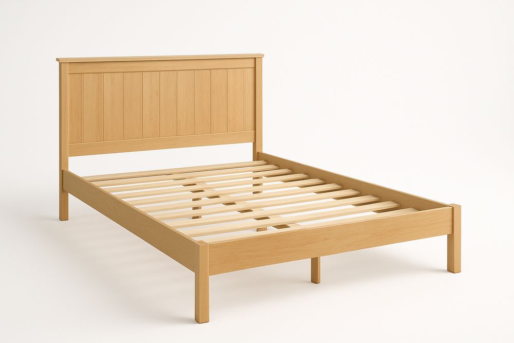 Dobbeltseng i træ med lamelbund 200x140 cm-Decosuave