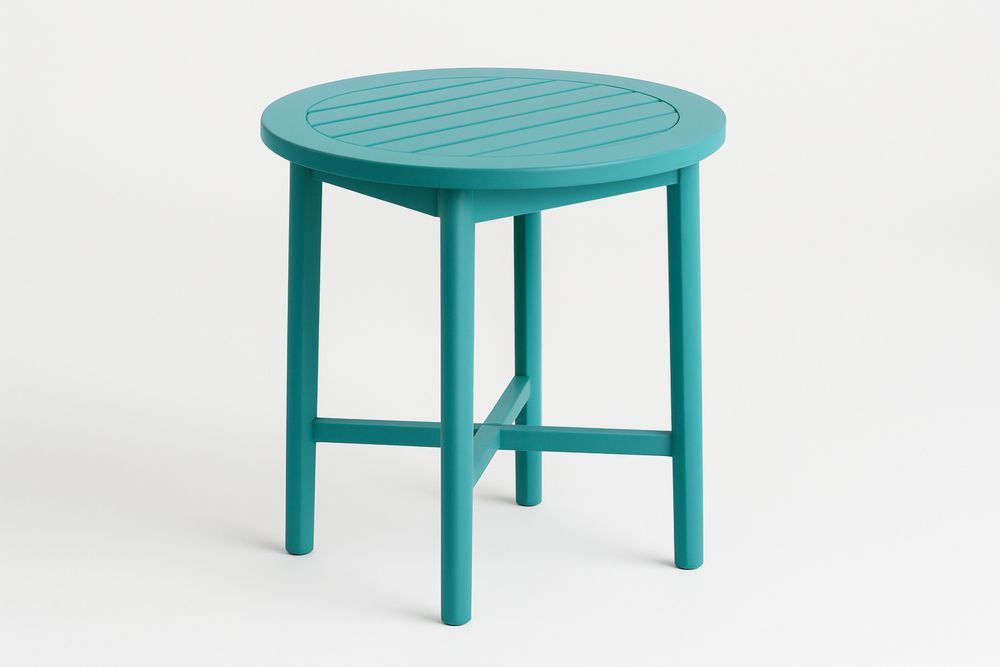 Rundt sidebord i plast Petrolblå 50x45 cm-Decosuave