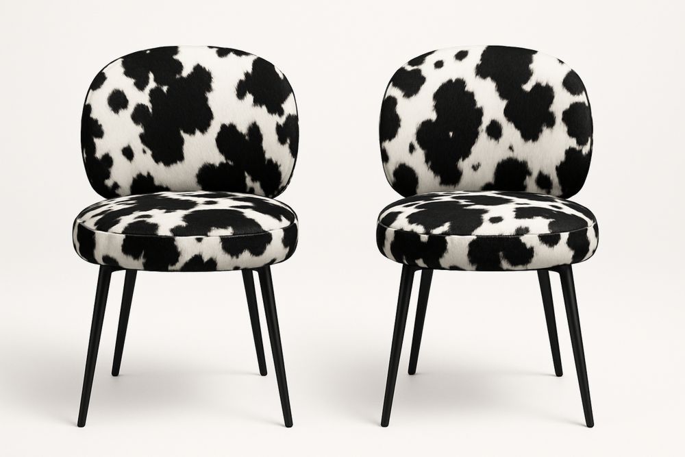 Sæt af 2 stole med polyester stof og ståleben-Decosuave