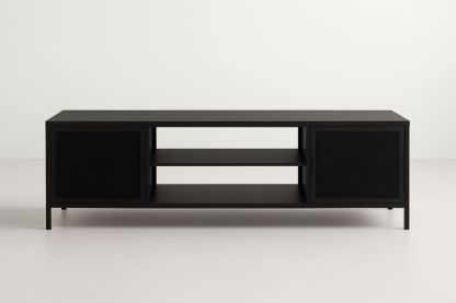 Sort tv-bord i metal 120x40x45 cm-Decosuave