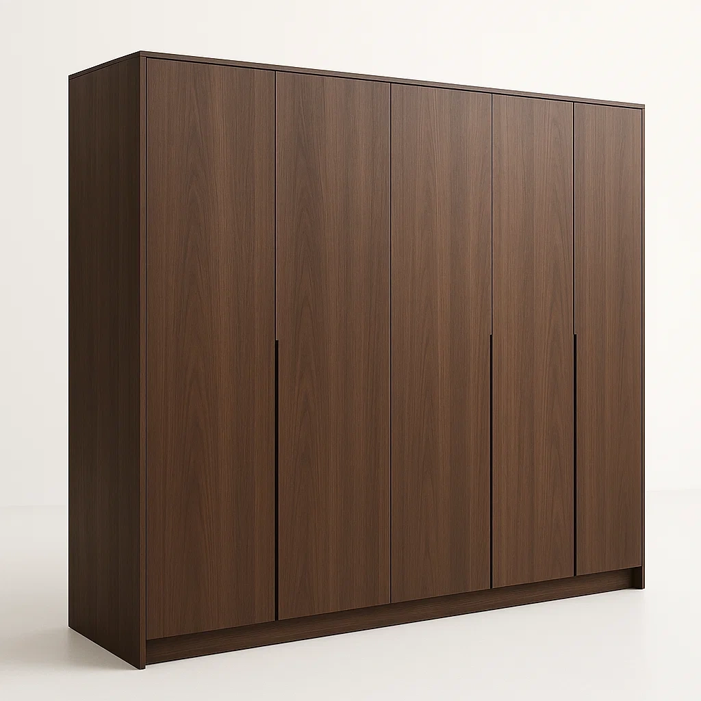 Garderober trä brun 5 dörrar 200×60×210 cm