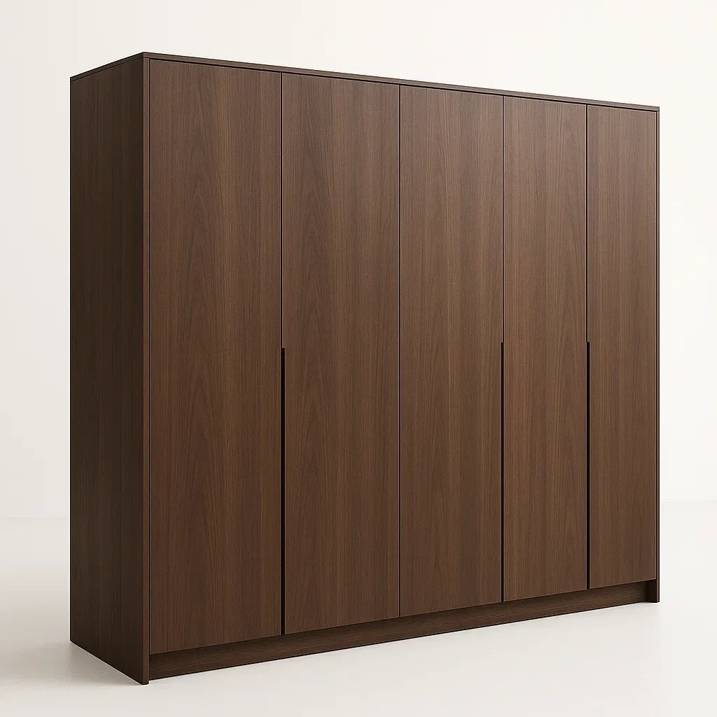 Garderober trä brun 5 dörrar 200×60×210 cm