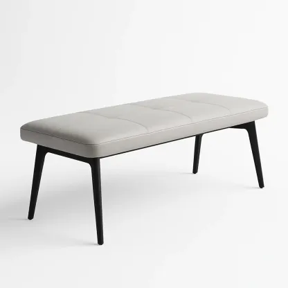 Sängbänk i konstläder med svartmålat träben 120×40×45 cm