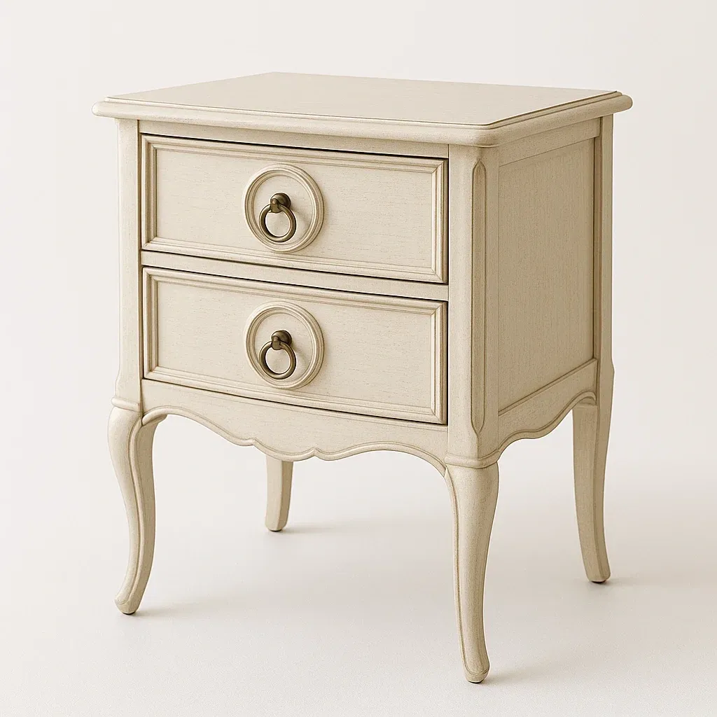 Sängbord med två lådor i trä 50×40×60 cm