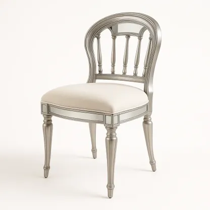 Stol i trä med spegelglas och polyesterstoppning