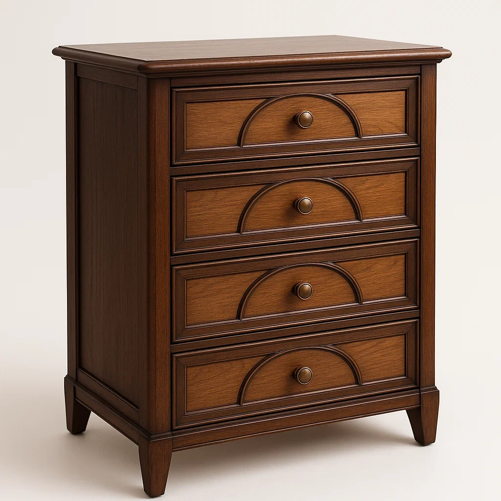 Byråer träbyrå med 4 lådor i brunt